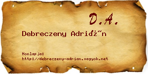 Debreczeny Adrián névjegykártya